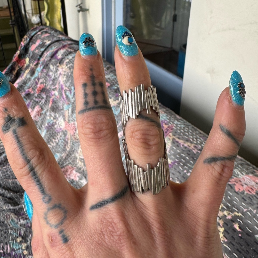 Unique Silver Statement Ring - image 2